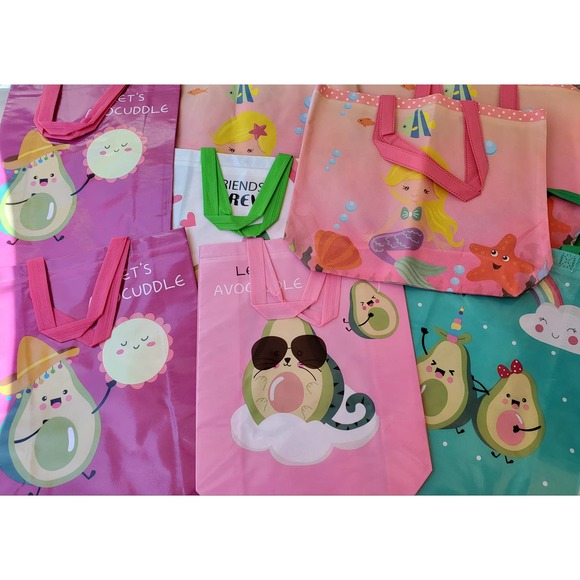 Tote/Reusable Bags Avocado&Mermaid Bundle Of 4 Pieces - Picture 4 of 6